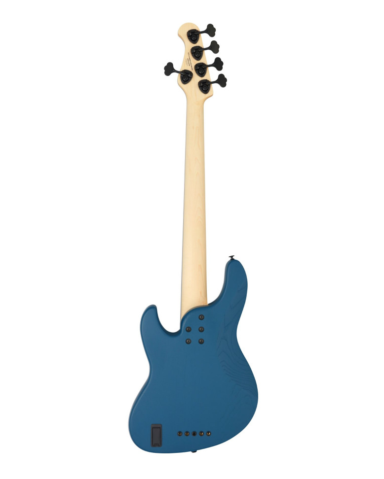 FGN FGJMJ53ASHDEMOPBL Bass Guitar, J-Standard Mighty Jazz DE, 5-String, Open Pore Blue, Softcase
