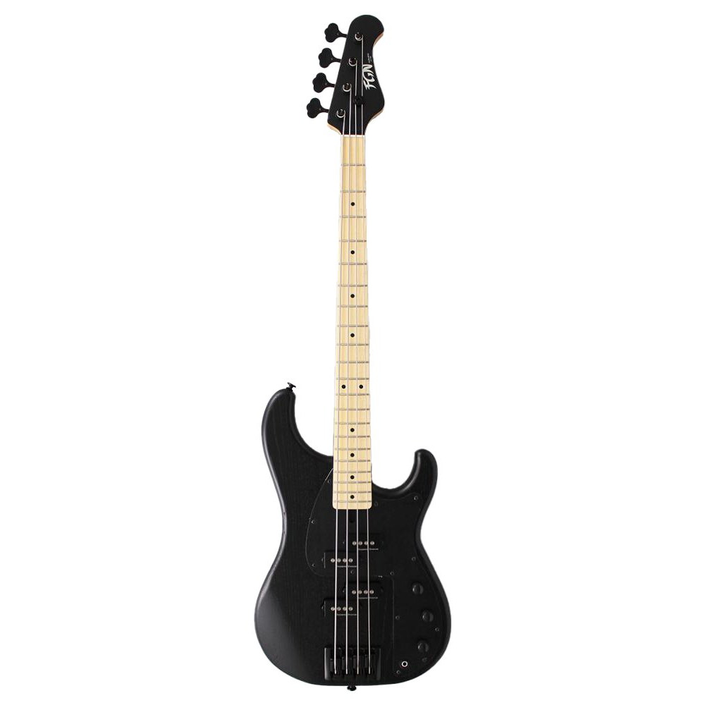 FGN FGJMP2BASHM Bass Guitar, J-Standard Mighty Power, Open Pore Black, Gig Bag