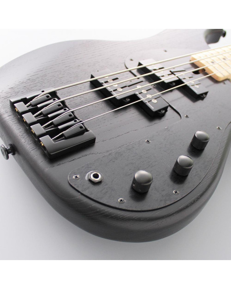 FGN FGJMP2BASHM Bass Guitar, J-Standard Mighty Power, Open Pore Black, Gig Bag