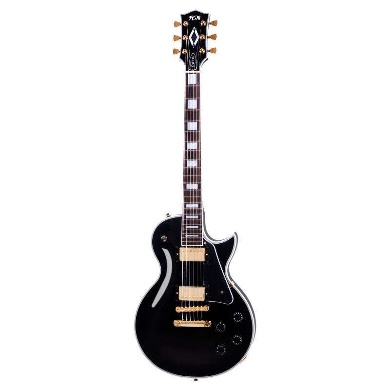 FGN FGLC10RMPBK Electric Guitar, Neo Classic LC10, Black, Bag