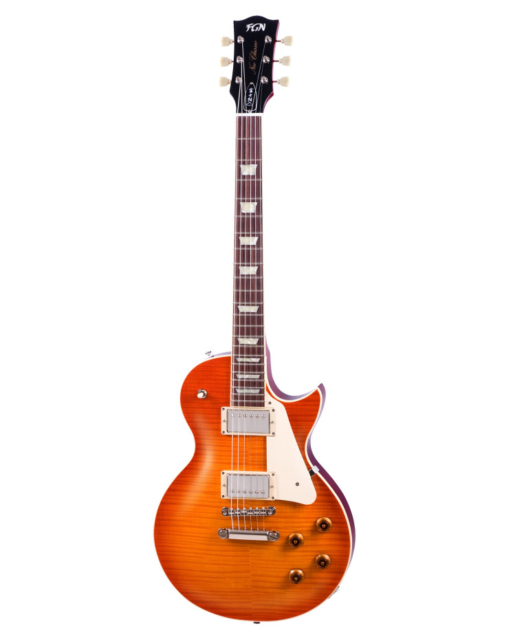 FGN FGLS10RFMFCB Electric Guitar, Neo Classic LS10, Faded Cherry Burst, Bag
