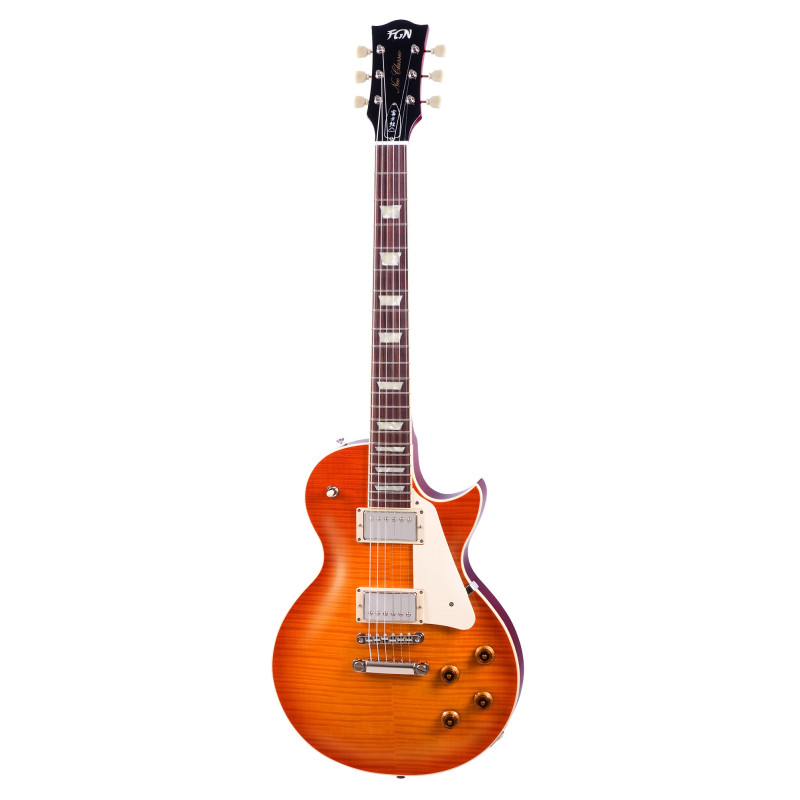 FGN FGLS10RFMFCB Electric Guitar, Neo Classic LS10, Faded Cherry Burst, Bag