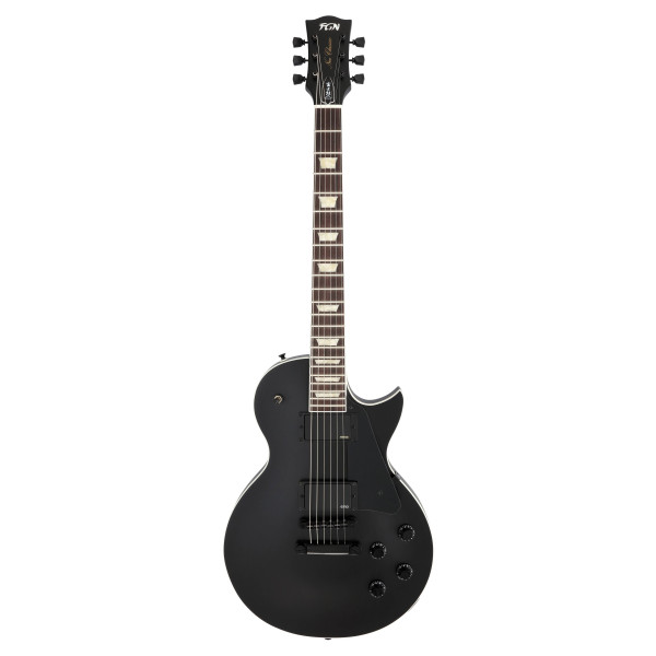 FGN FGLS10RMPMBK Electric Guitar, Neo Classic LS10, Thin Body, EMG Pickups, Matte Black, Bag