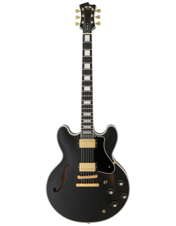 FGN FGMSAHPCBK Electric Guitar, Masterfield Semi Custom, HH, Black, Case