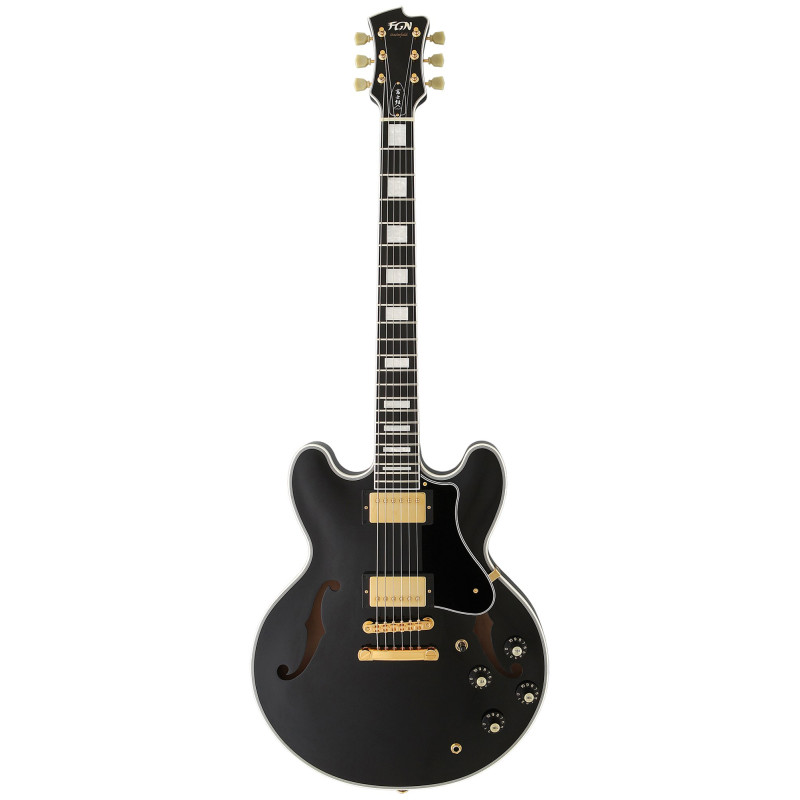 FGN FGMSAHPCBK Electric Guitar, Masterfield Semi Custom, HH, Black, Case