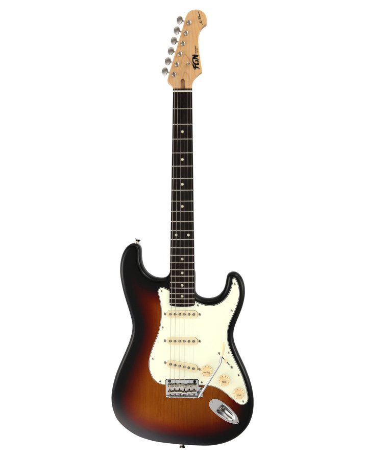 FGN FGST100RAL3TS Electric Guitar, Neo Classic ST 100, SSS Pickups, 3Tone Sunburst, Gig Bag