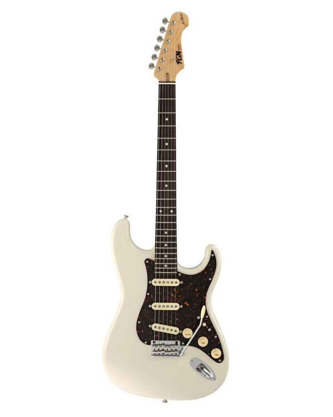 FGN FGST100RALVWH Electric Guitar, Neo Classic ST 100, SSS Pickups, Vintage White, Gig Bag
