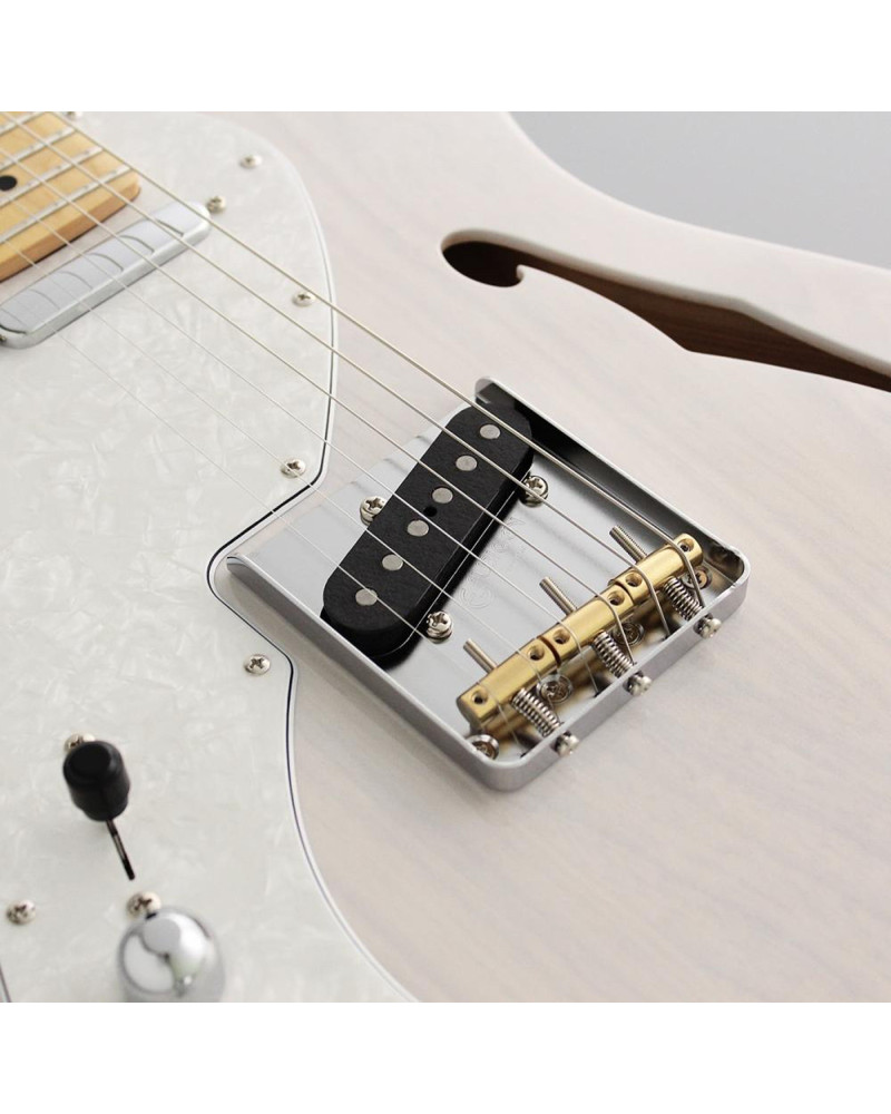 FGN FGTE100MAHTLWB Electric Guitar,Neo Classic TE100,SS FGN PU,F-hole,White Blonde,Bag,Lefthand