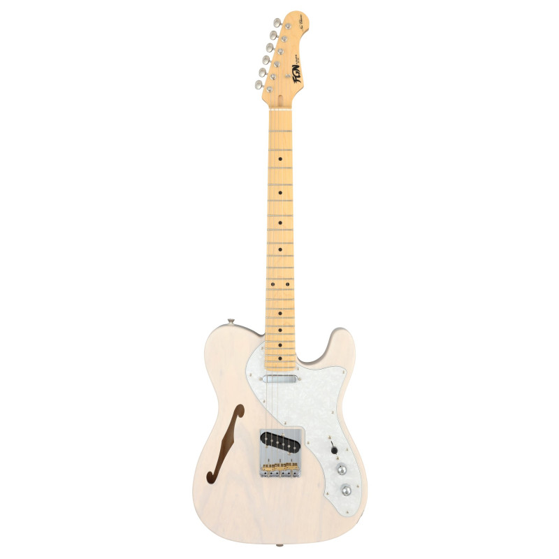 FGN FGTE100MAHTWB Electric Guitar, Neo Classic TE100, SS FGN Pickups, F-hole, WhiteBlonde,Bag