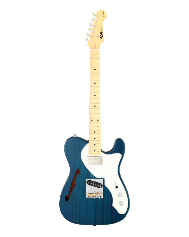 FGN FGTE110MMHTTBL Electric Guitar, Neo Classic TE110, SH FGN PU, F-hole, TransparentBlue, Bag
