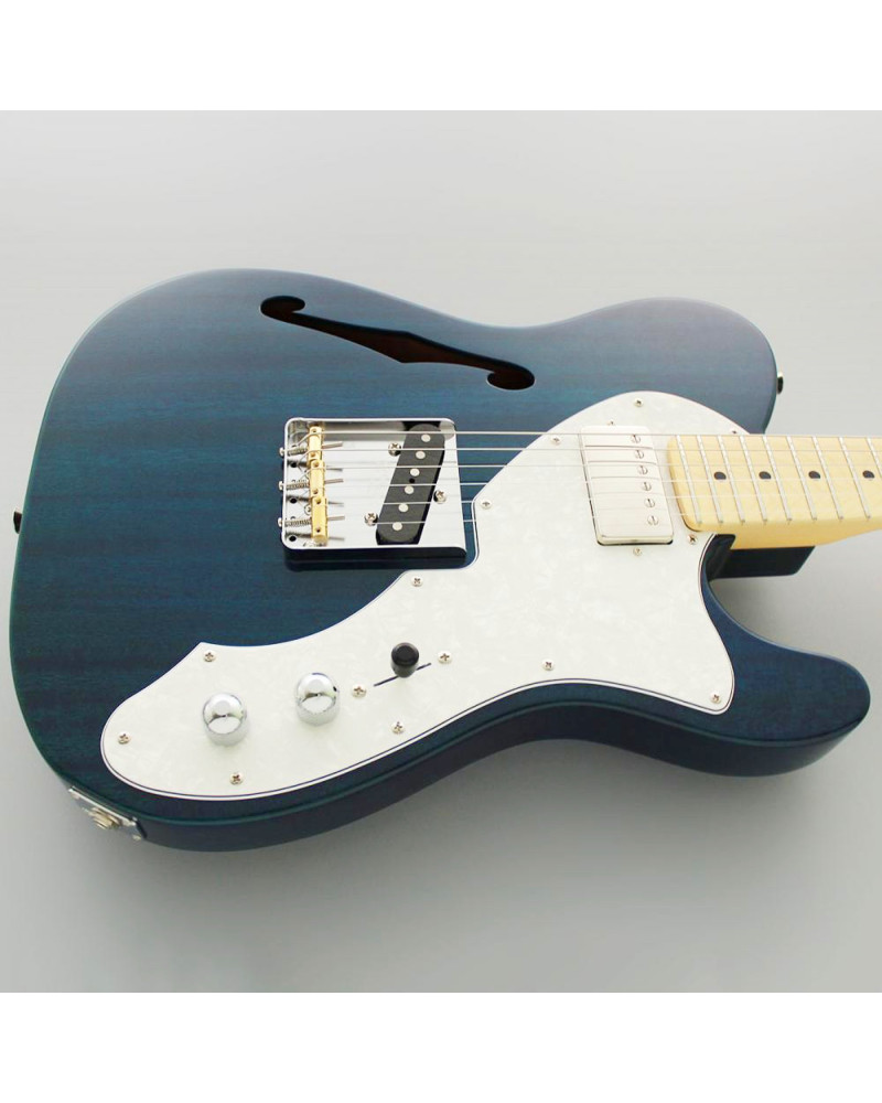 FGN FGTE110MMHTTBL Electric Guitar, Neo Classic TE110, SH FGN PU, F-hole, TransparentBlue, Bag