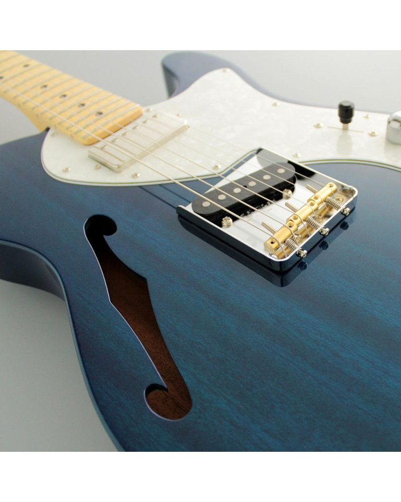 FGN FGTE110MMHTTBL Electric Guitar, Neo Classic TE110, SH FGN PU, F-hole, TransparentBlue, Bag