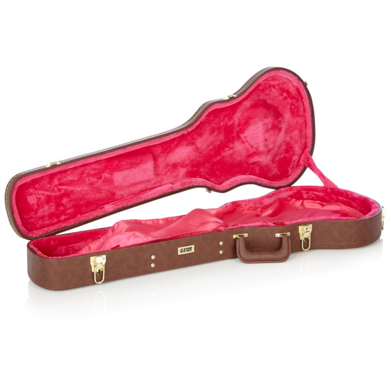 Gator GW-LP-BROWN Gibson Les Paul Guitar Deluxe Wood Case Brown