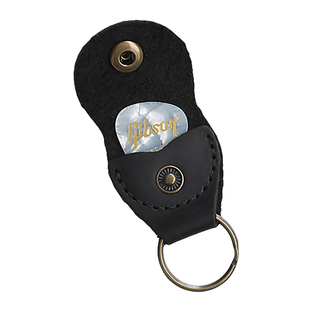 Gibson Premium Leather Pickholder Keychain, Black