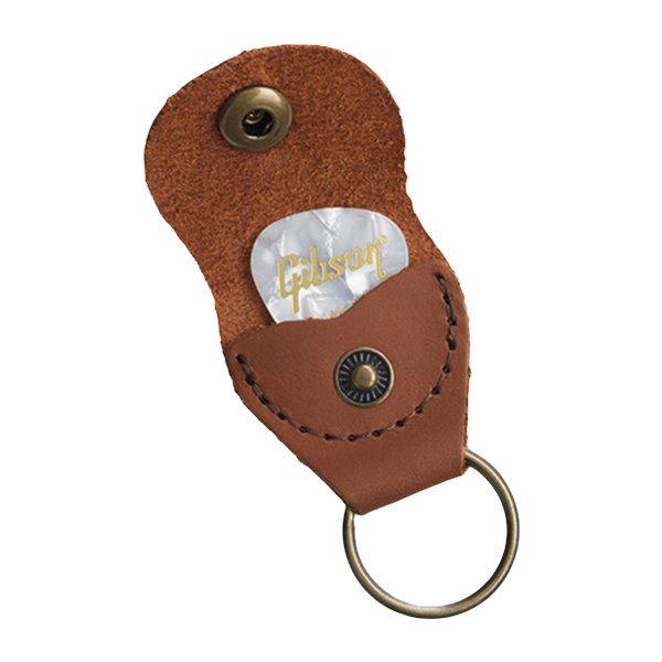 Gibson Premium Leather Pickholder Keychain, Brown