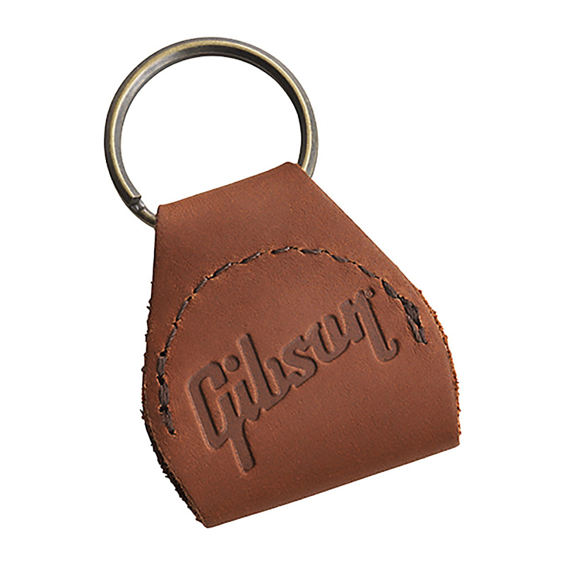 Gibson Premium Leather Pickholder Keychain, Brown