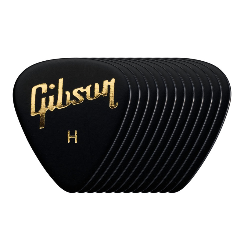 Gibson Standard Black Picks, 12-Pack, Medium