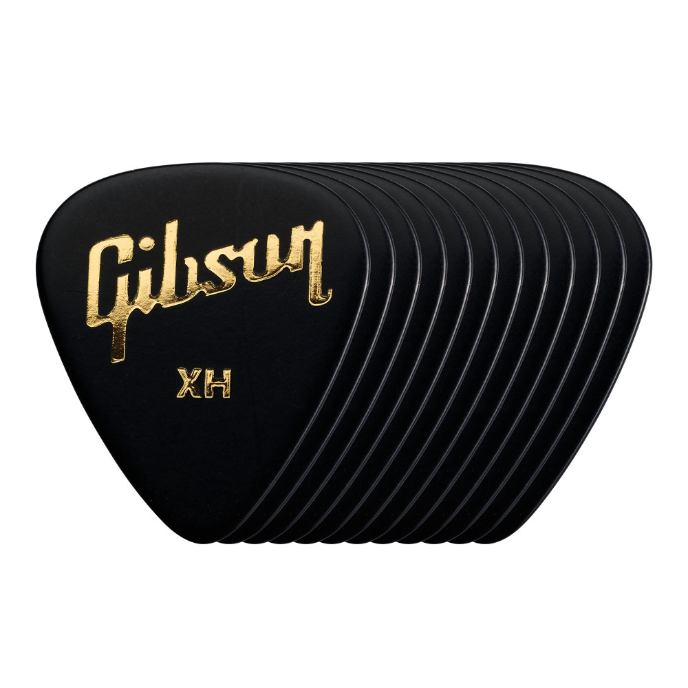 Gibson Standard Black Picks, 12-Pack, Extra Heavy