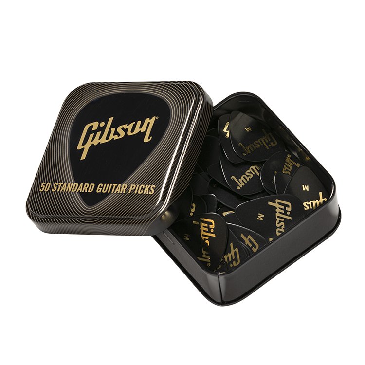 Gibson Standard Black Pick Tin, 50 pcs., Guitar Picks
