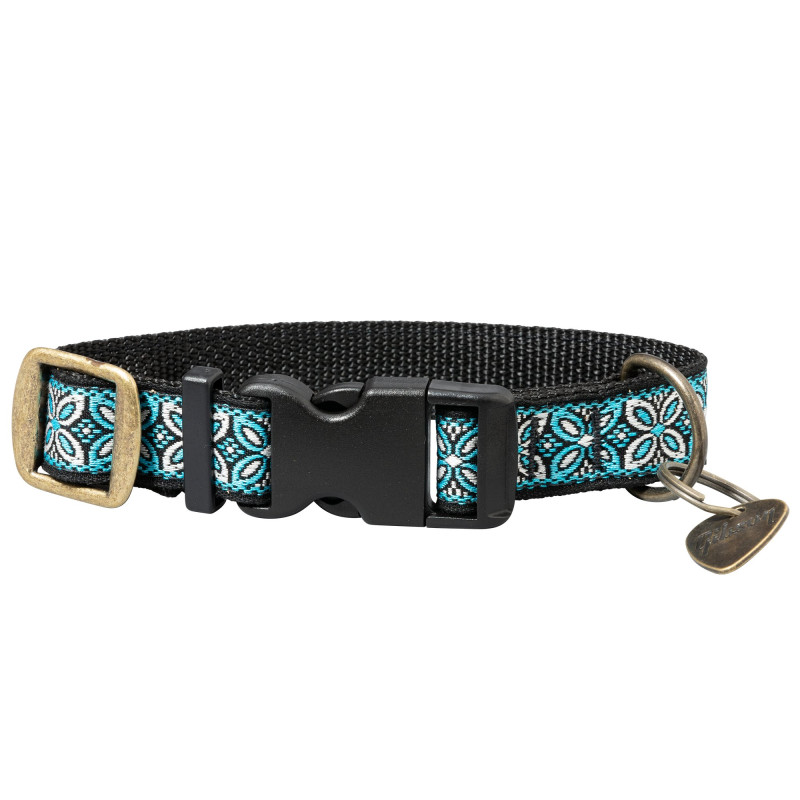 Gibson Dog Collar with Guitar Pick Tag, Blue, Small