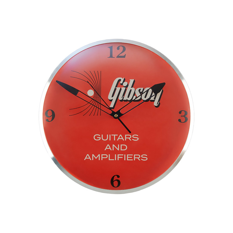 Gibson Vintage Lighted Wall Clock, Kalamazoo Orange, Sign