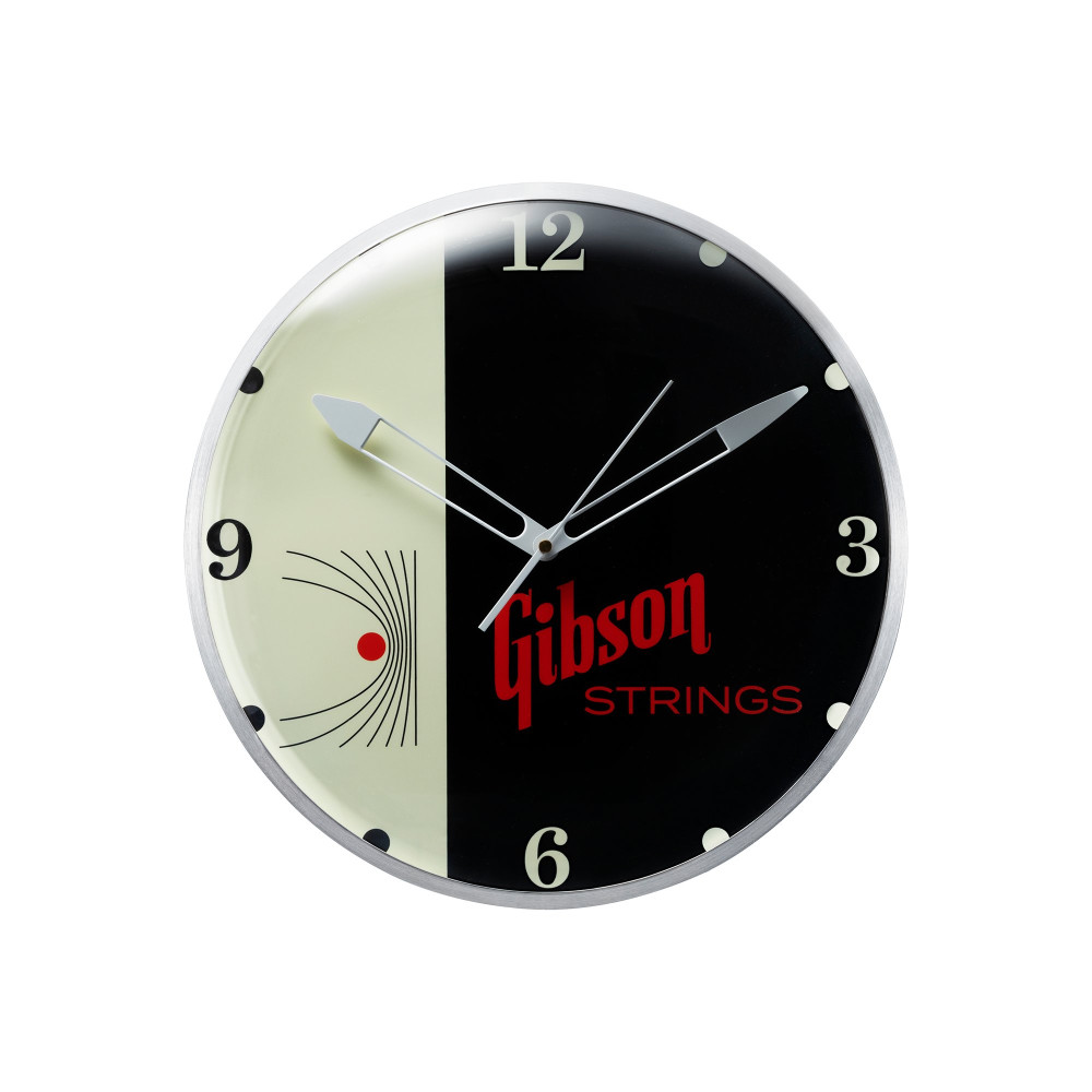 Gibson Vintage Lighted Wall Clock, Strings, Sign