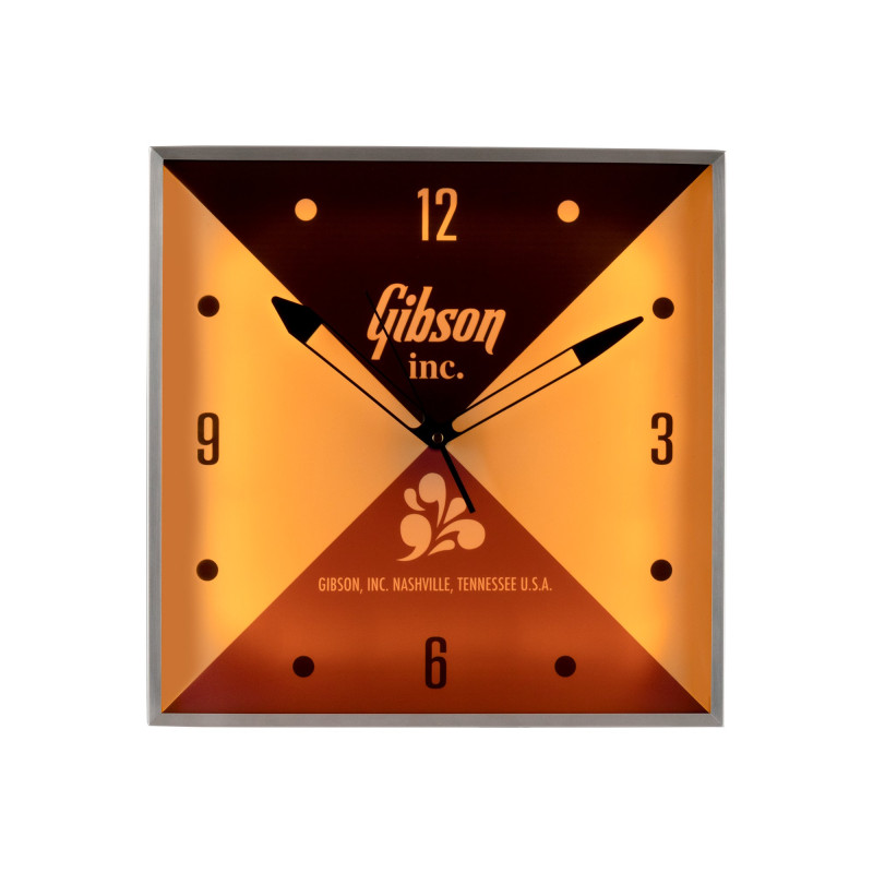 Gibson Vintage Lighted Wall Clock, Gibson Inc., Sign