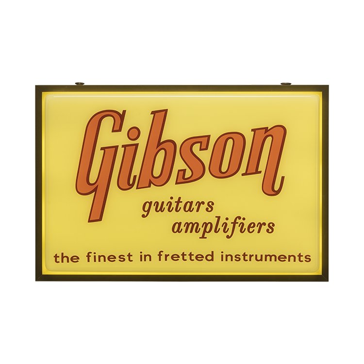 Gibson Vintage Lighted Sign, Guitars & Amplifiers