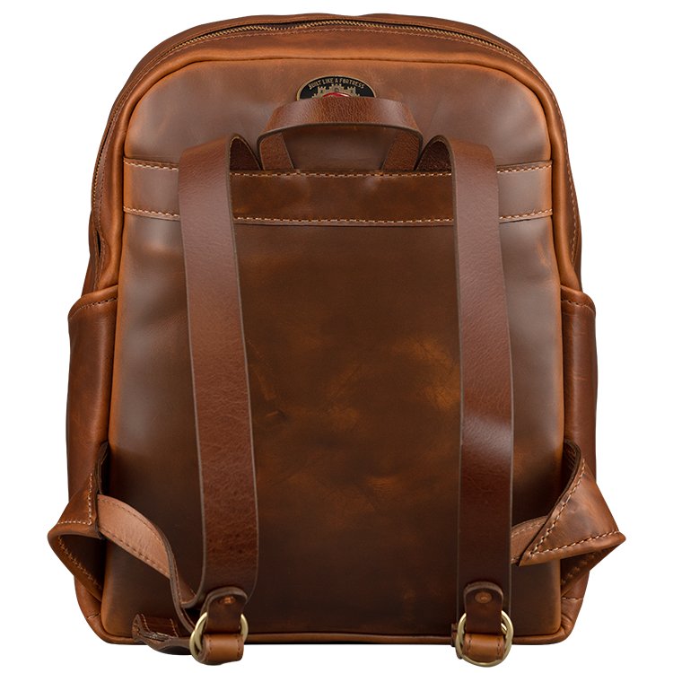 Lifton Leather Backpack, Brown, 50s Brown / Pink