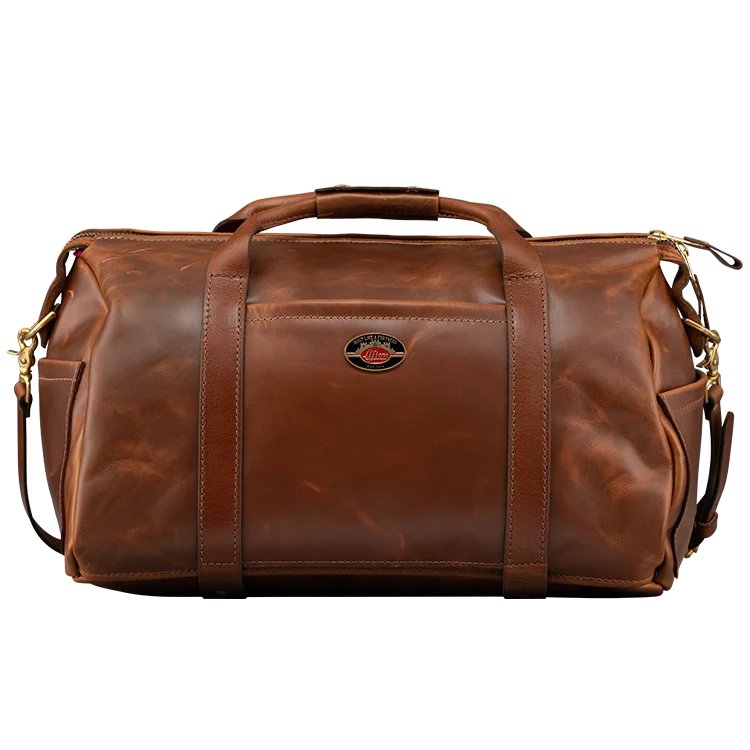 Lifton Leather Duffle Bag, Brown, 50s Brown / Pink