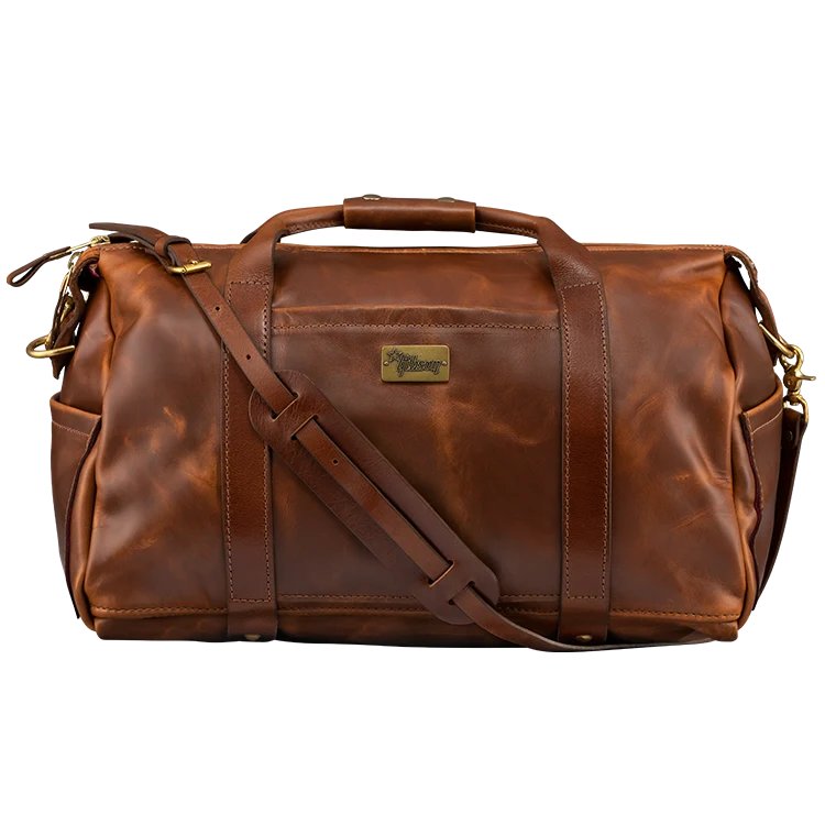 Lifton Leather Duffle Bag, Brown, 50s Brown / Pink