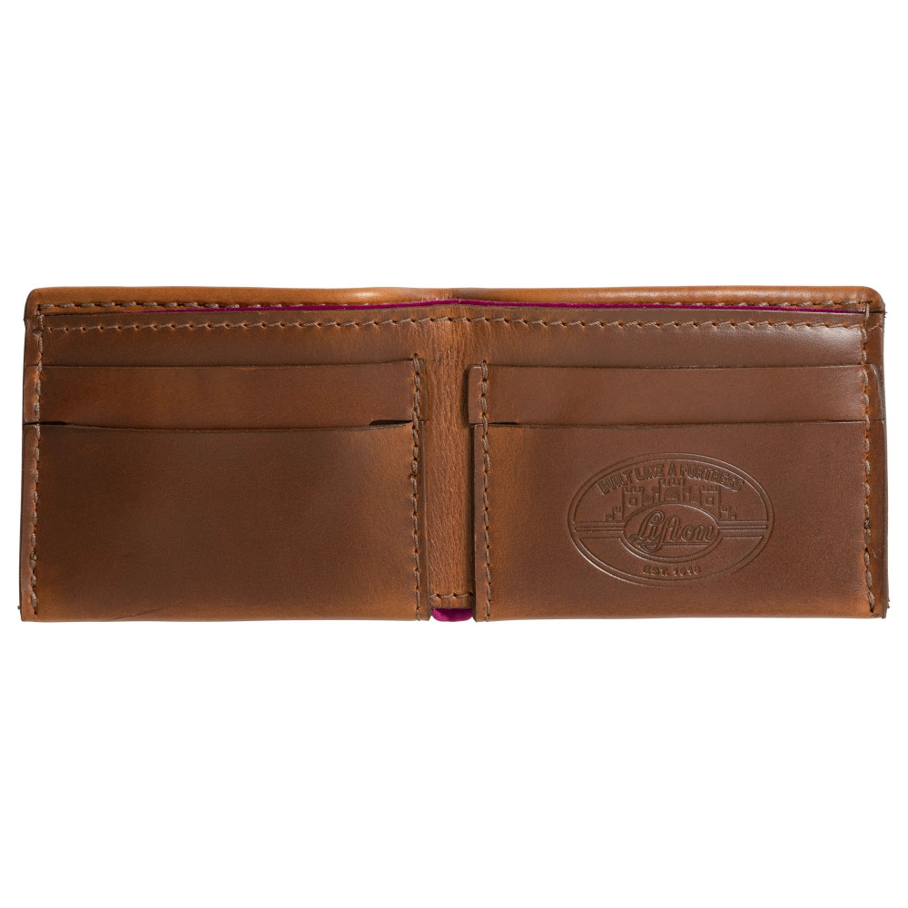 Lifton Leather Wallet, Brown, 50s Brown / Pink