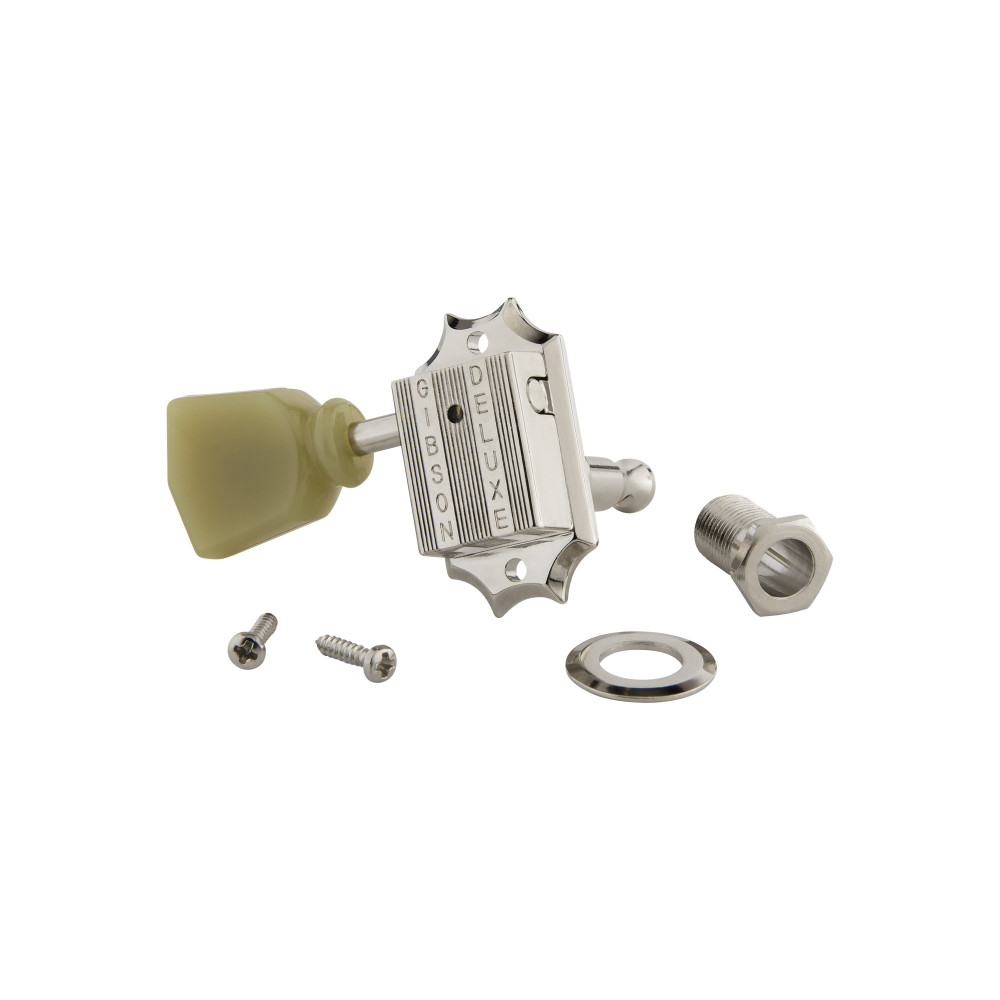 Gibson Deluxe Green Key Tuner Set, Vintage Nickel, Replacement Part