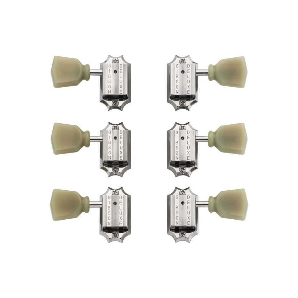 Gibson Deluxe Green Key Tuner Set, Vintage Nickel, Replacement Part