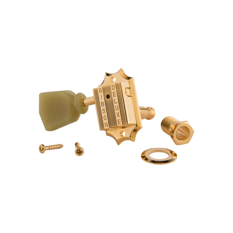 Gibson Deluxe Green Key Tuner Set, Vintage Gold, Replacement Part