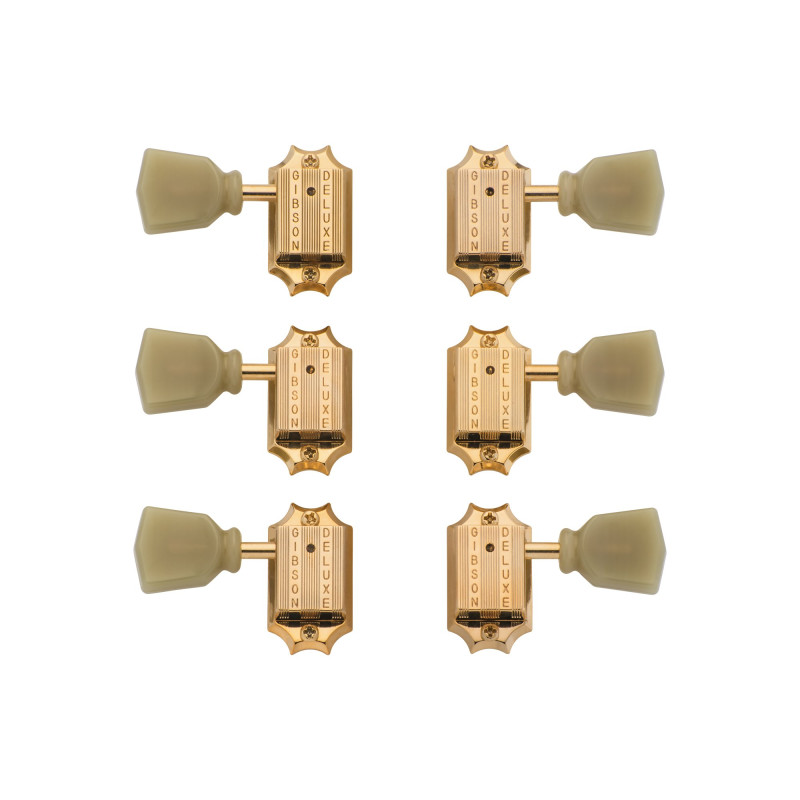 Gibson Deluxe Green Key Tuner Set, Vintage Gold, Replacement Part
