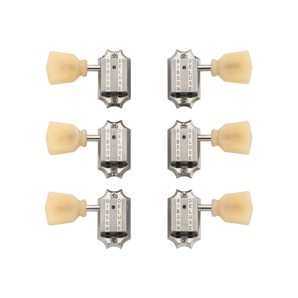 Gibson Vintage Nickel Machine Heads, Yellow Buttons, Replacement Part