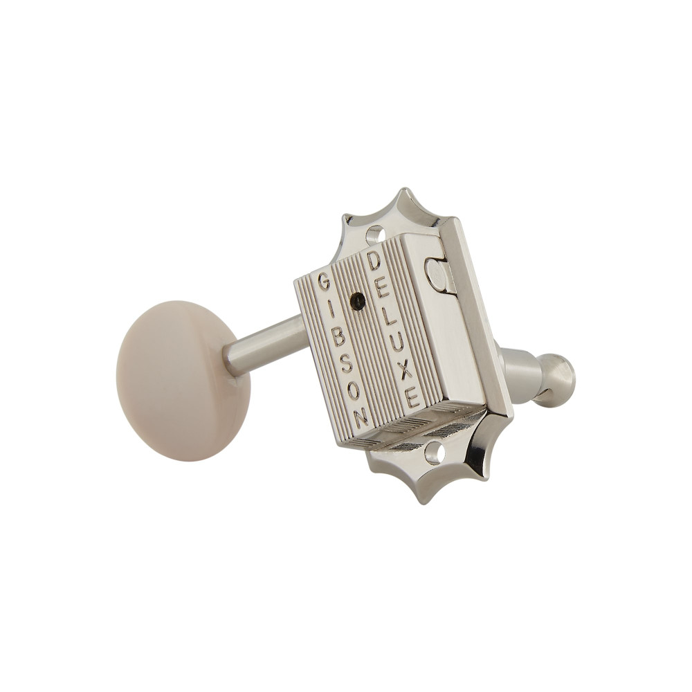 Gibson Deluxe White Button Tuner Set, Vintage Nickel, Replacement Part
