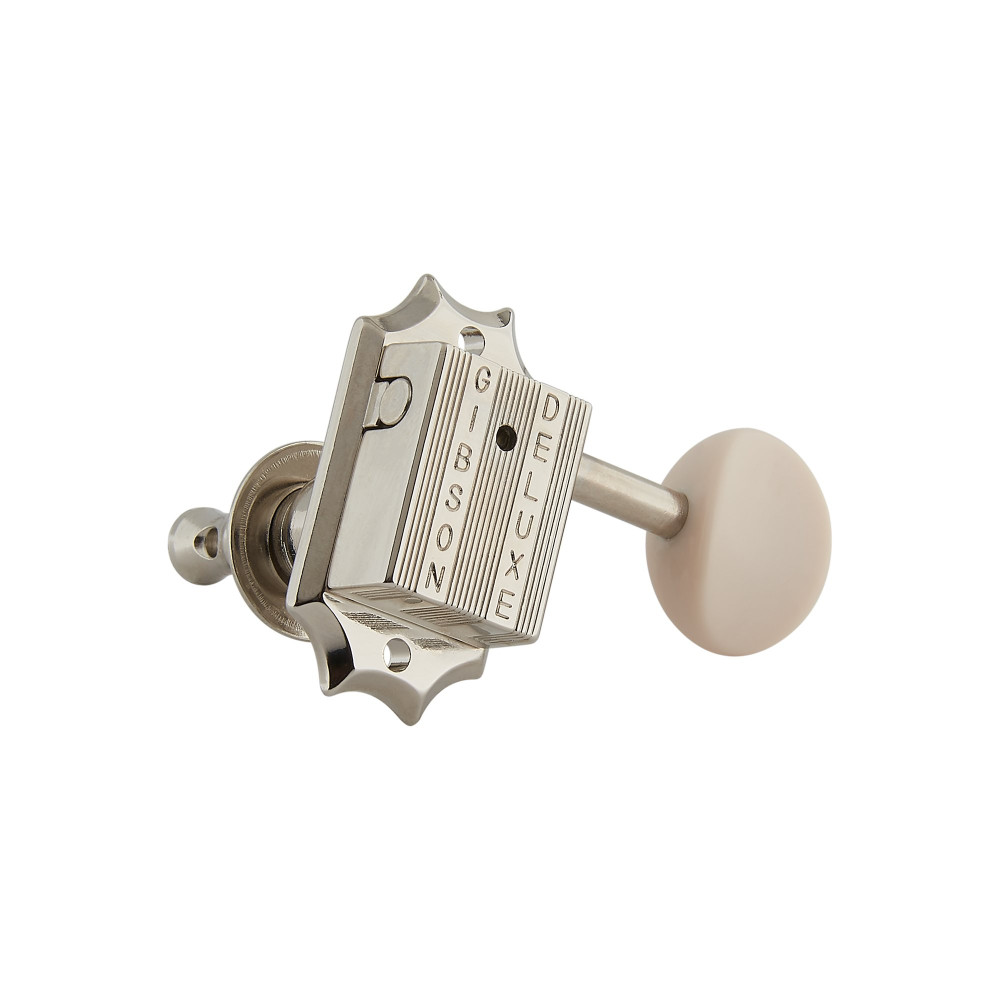 Gibson Deluxe White Button Tuner Set, Vintage Nickel, Replacement Part