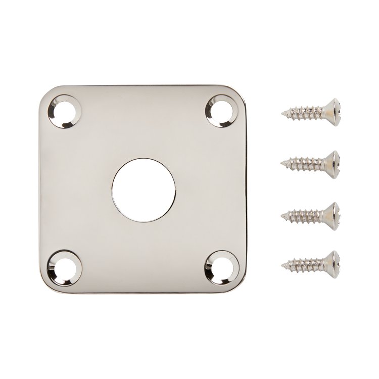 Gibson Metal Jack Plate, Nickel, Replacement Part