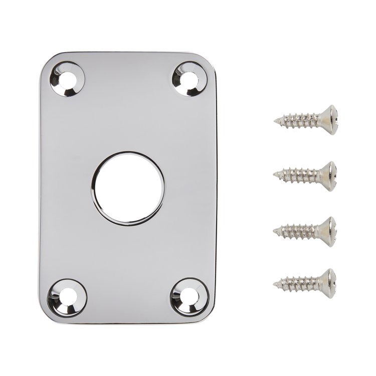 Gibson Explorer Metal Jack Plate, Chrome, Replacement Part