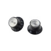 Gibson Top Hat Knobs, Black with Silver Inserts, 4 pack, Replacement Part