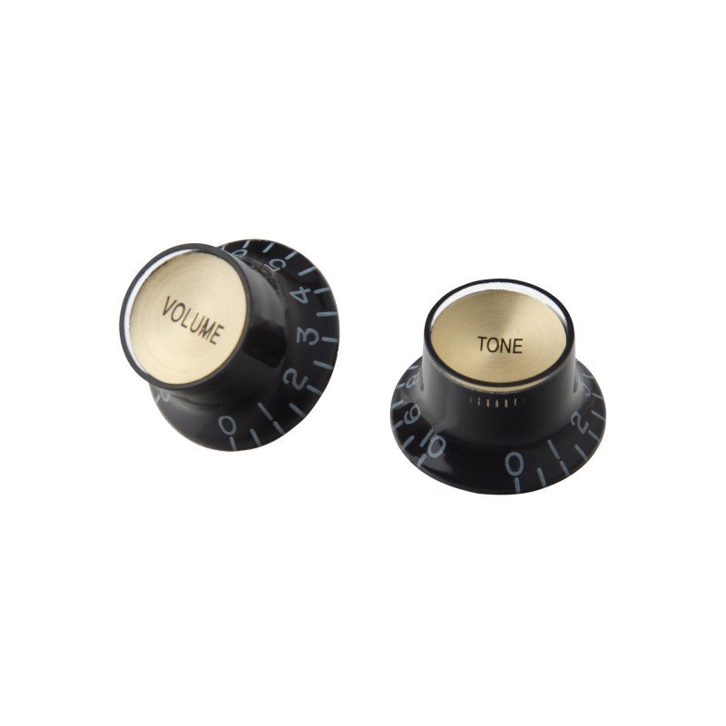 Gibson Top Hat Knobs, Black with Gold Inserts, 4 pack, Replacement Part