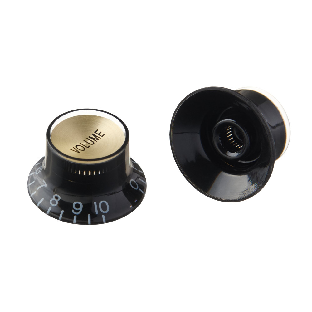 Gibson Top Hat Knobs, Black with Gold Inserts, 4 pack, Replacement Part
