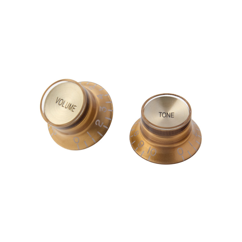 Gibson Top Hat Knobs, Gold with Gold Inserts, 4 pack, Replacement Part