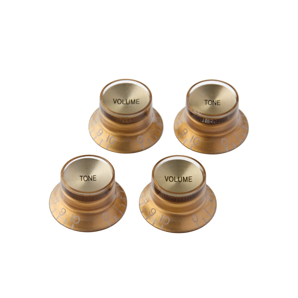 Gibson Top Hat Knobs, Gold with Gold Inserts, 4 pack, Replacement Part