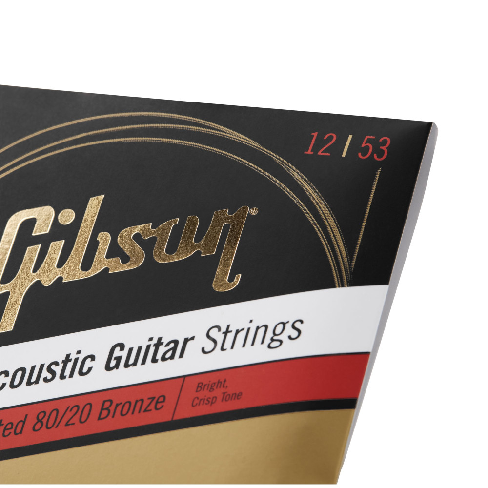 Gibson Coated 80/20 Bronze Acoustic Guitar Strings, Light Gauge