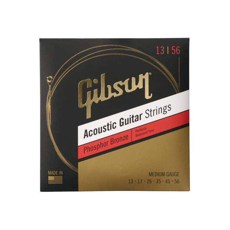Gibson Phosphor Bronze Acoustic Guitar Strings, Medium Gauge