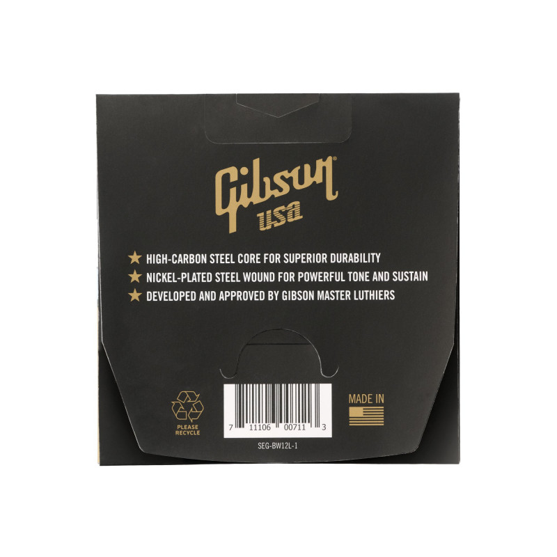 Gibson Brite Wire Electric Guitar Strings, 12-String, Light Gauge