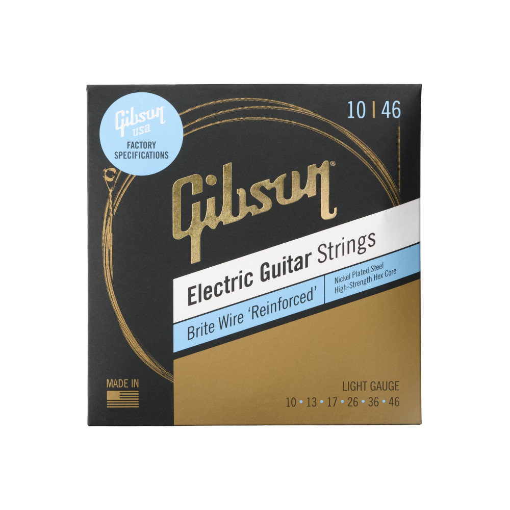 Gibson Brite Wire Reinforced Electric Guitar Strings, Light Gauge